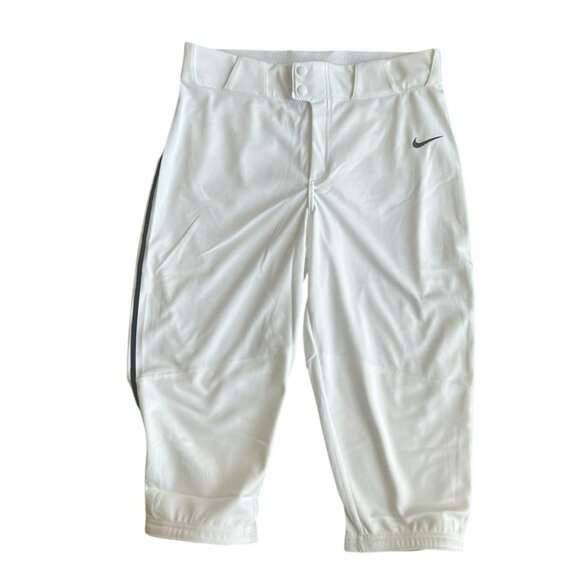 Nike Vapor Select High Black Piped 3/4 Baseball Pant Men's L White BQ9021-106 - Picture 3 of 7